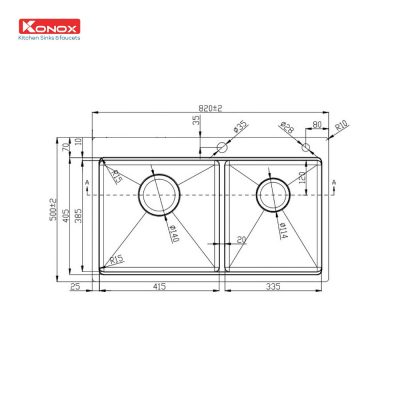 chau-rua-bat-inox-2-ho-konox-topmount-sink-kn8250td-ky-thuat