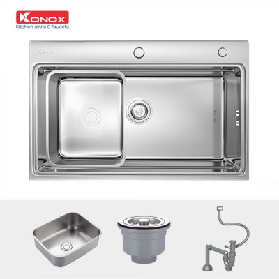 chau-rua-bat-inox-1-ho-konox-overmount-sink-kn7548so-phu-kien