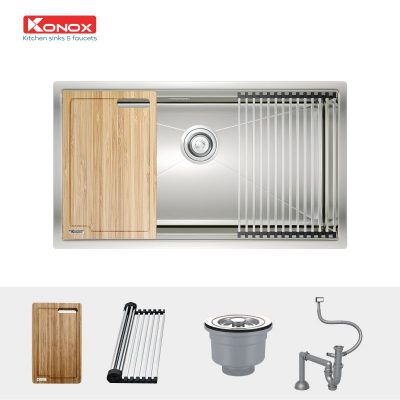 chau-rua-bat-inox-1-ho-konox-undermount-sink-kn8046su-phu-kien