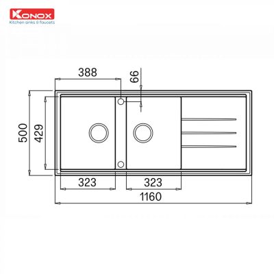 chau-rua-bat-da-2-ho-1-ban-konox-phoenix-1160-grey-kt