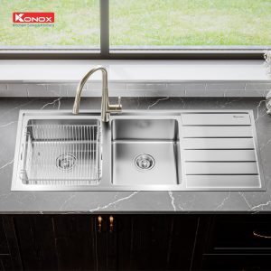 chau-rua-bat-inox-2-ho-1-ban-konox-premium-ks11650-2b-ban-trai