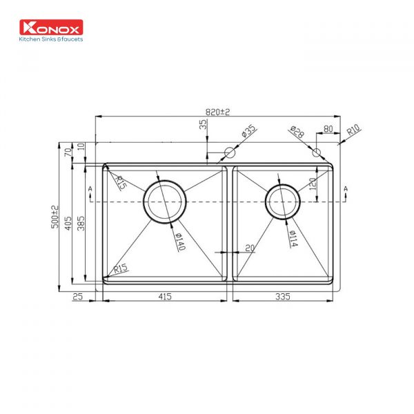 chau-rua-bat-inox-2-ho-konox-topmount-sink-kn8250td-ky-thuat